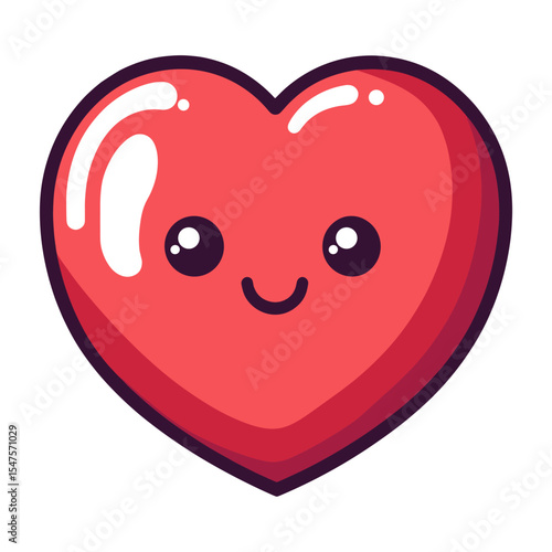 Red heart icon design cute valentine's vector