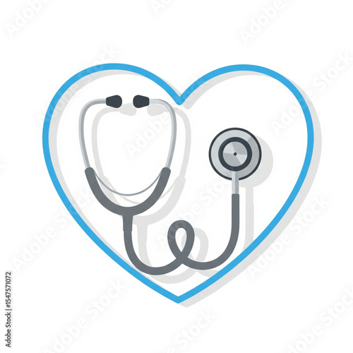 Heart Health Stethoscope Icon Vector Illustration