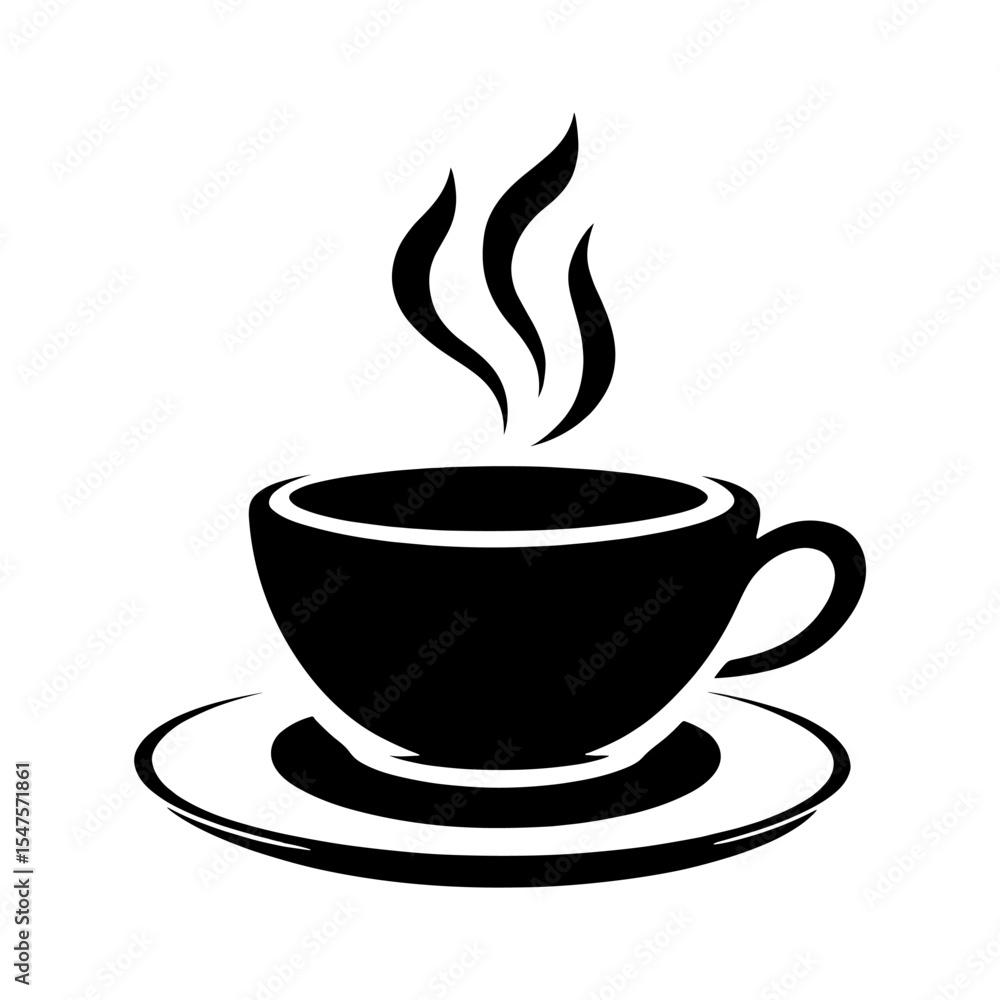 Obraz premium Coffee cafe logo minimalist beverage black vector