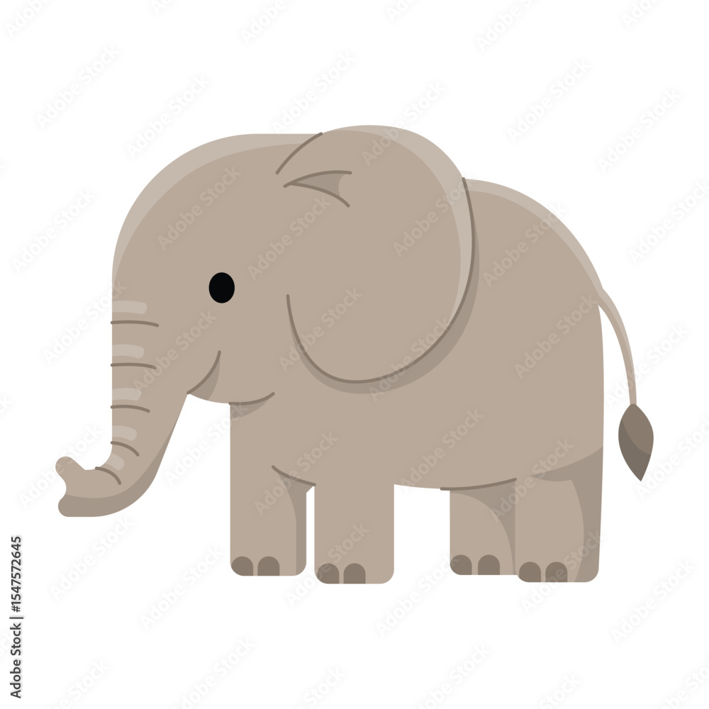 Fototapeta premium Cute Baby Elephant Vector Illustration Adorable Safari Animal Artwork