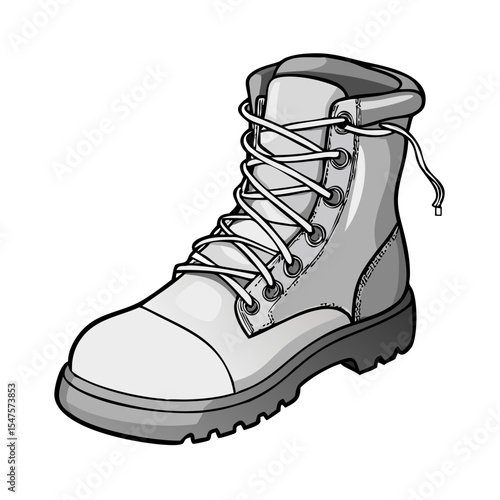 hiking boots isolated on white