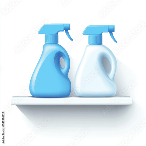 a detergent bottles on a simple shelf