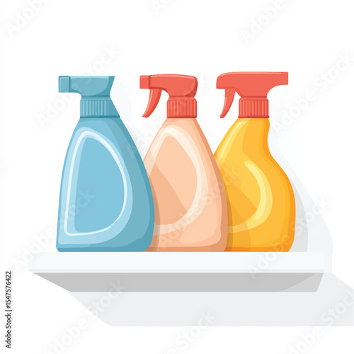 a detergent bottles on a simple shelf