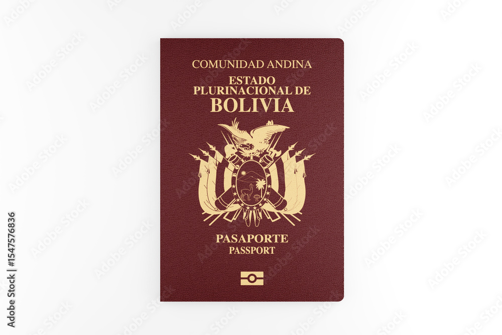Bolivian passport isolated on white background Bolivian passport isolated on white background