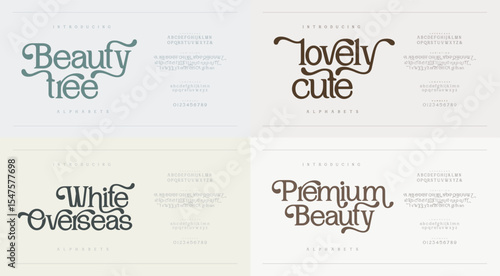 Elegant Font, aesthetic, Uppercase Lowercase and Number. wedding font, Classic Lettering Minimal Fashion Designs. Typography modern serif fonts regular decorative vintage concept. vector illustration 