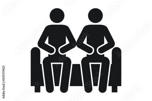 Man and woman symbol with simple icon design representing gender and people