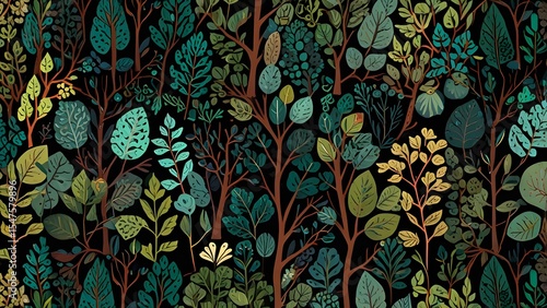 Wallpaper Mural seamless pattern with flowers Torontodigital.ca