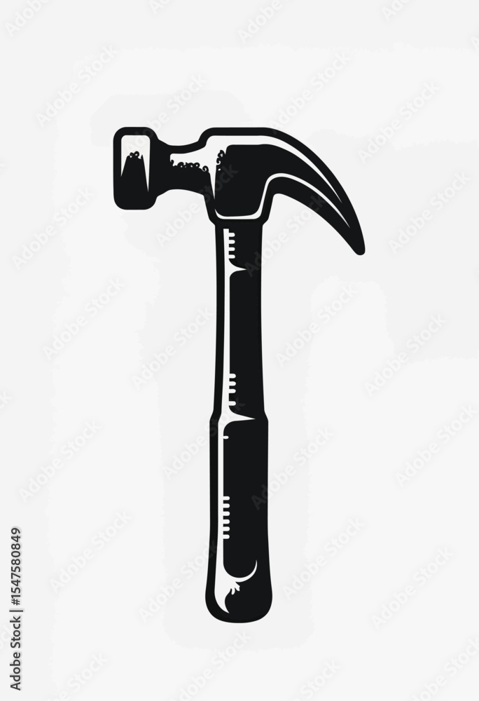 A bold, monochrome icon of a classic claw hammer, a powerful symbol for construction, carpentry, or a handyman service logo, isolated on a white background.
A bold, monochrome icon of a classic claw hammer, a powerful symbol for construction, carpentry, or a handyman service logo, isolated on a white background.