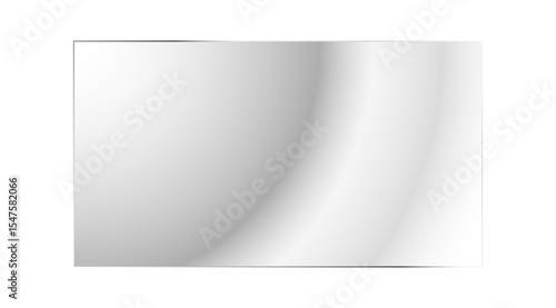 Clear, shiny acrylic sheet with realistic glare and reflections. Transparent plastic panel ideal for displaying objects or designs
