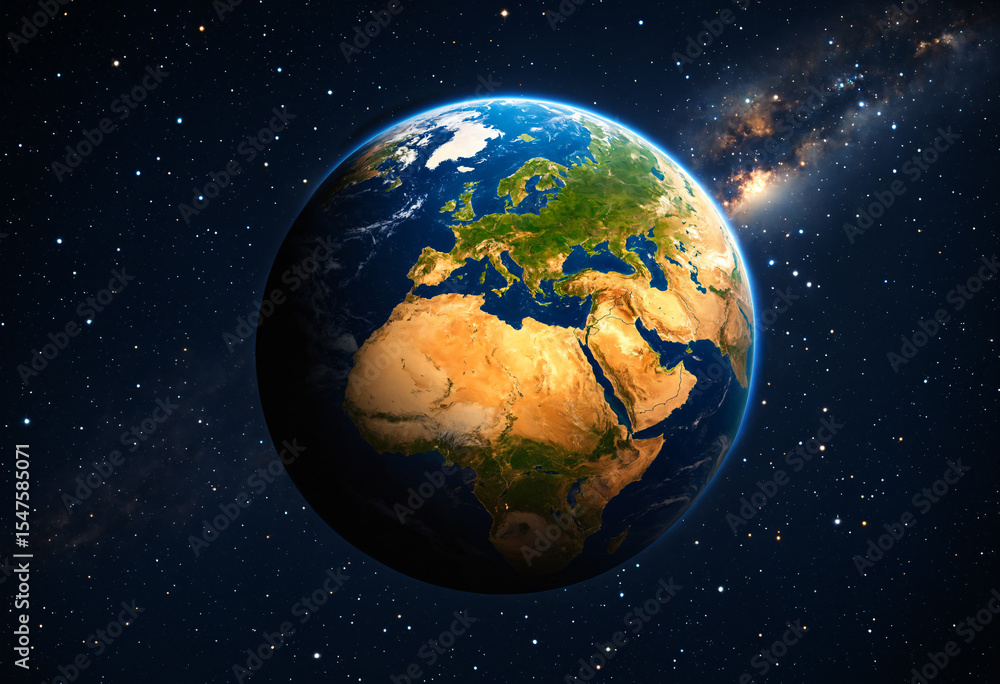 Fototapeta premium earth as seen from space against a starry background