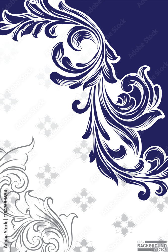 Fototapeta premium Thai pattern background image design vector illustration