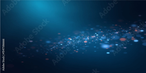 Abstract blue underwater background with light beams and stars in a deep ocean scene