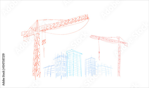 Building crane sketch