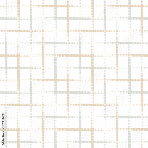 Seamless gingham pattern sage beige on white