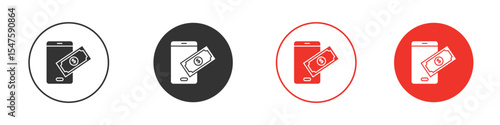 Send money smartphone icon