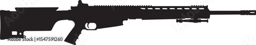 Sleek Silhouette of a Modern Sniper Rifle with Advanced Optics