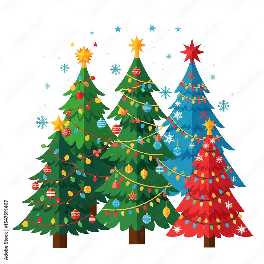 Obraz premium christmas tree vector illustration.