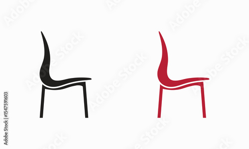A vector red and black chair design.