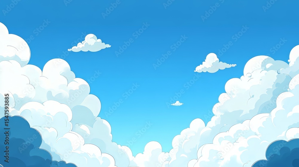 Fluffy White Clouds and Blue Sky Background Fluffy White Clouds and Blue Sky Background