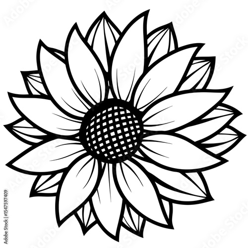 Detailed vector illustration of a single yellow sunflower seed