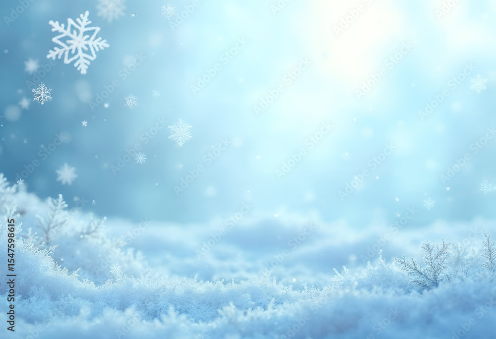 Naklejka premium Winter Wonderland Sparkling Snowflakes and a Bright Sunny Day