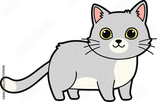 Vector illustration of a cute cartoon cat 