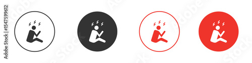 Stressed human icon design, logo, app, UI. Vector illustration, EPS