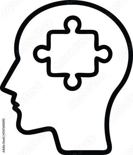 human head puzzle mind think match smart idea logo vector icon illustration