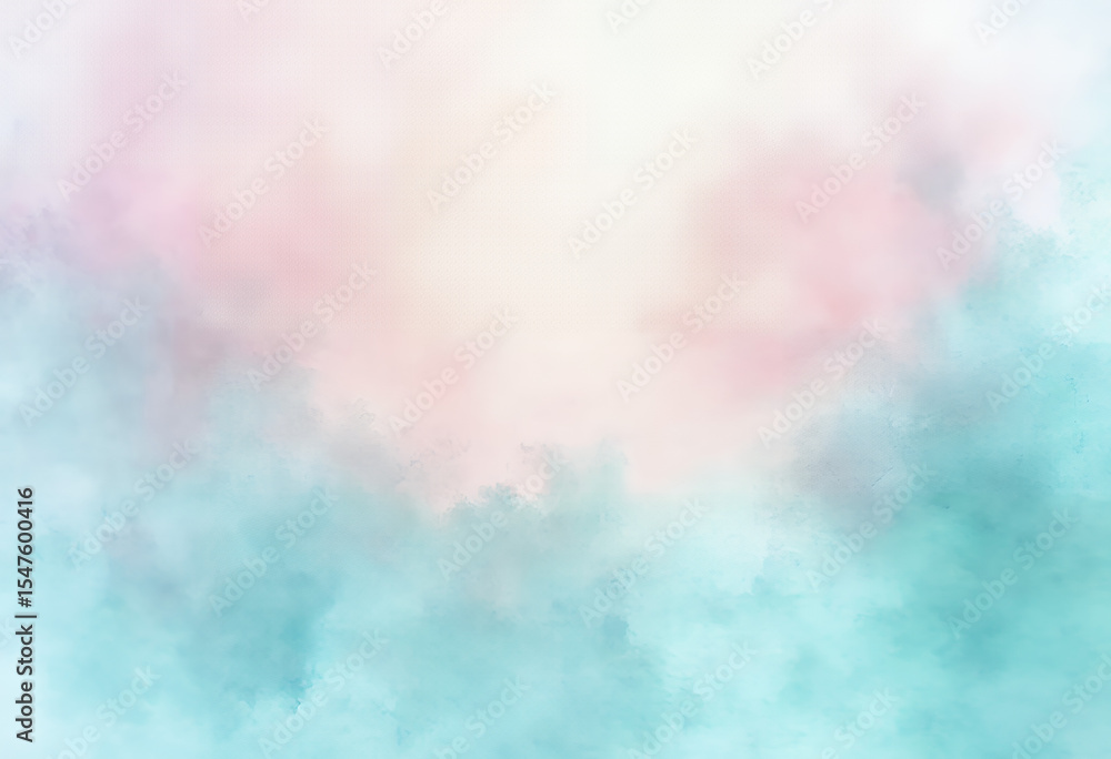 Fototapeta premium Pastel Dream Soft Blue and Pink Watercolor Cloud Background