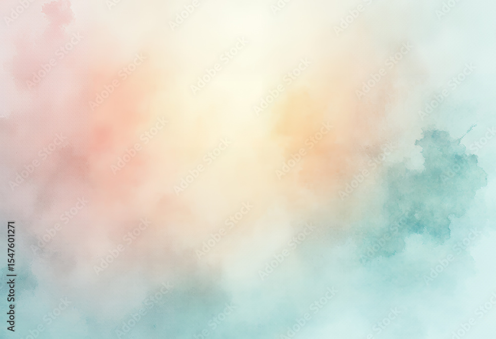 Obraz premium Pastel Cloud Background Soft Hues of Pink, Teal, and Yellow