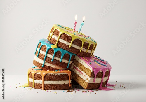 birthday cake with candles