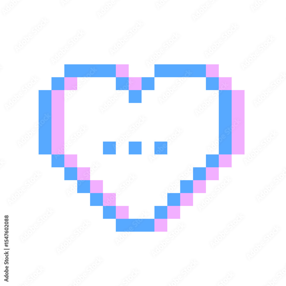 Obraz premium blue love messager pixel icon