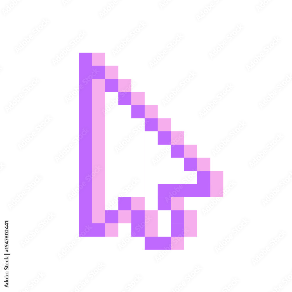 Fototapeta premium purple cursor arrow pixel icon