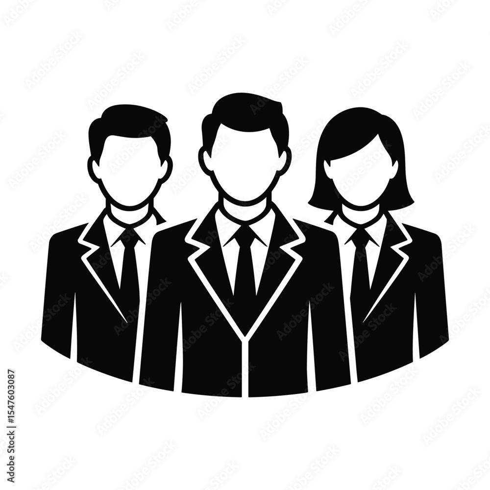 Business people vector icon set: diverse business team avatars in suit and tie Business people vector icon set: diverse business team avatars in suit and tie