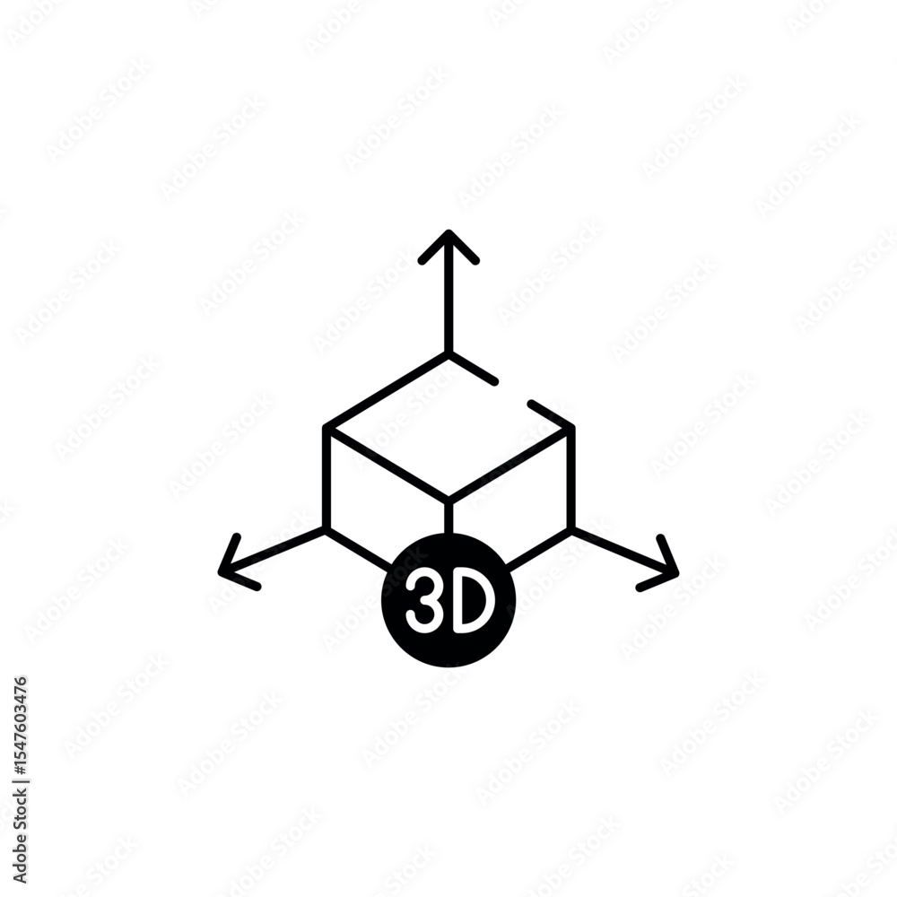 Obraz premium 3D model icon design with white background stock illustration
