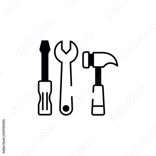 Tools icon design with white background stock illustration