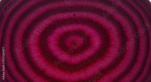 Microscopic Cross-Section of a Vibrant Beetroot Revealing Intricate Concentric Rings
