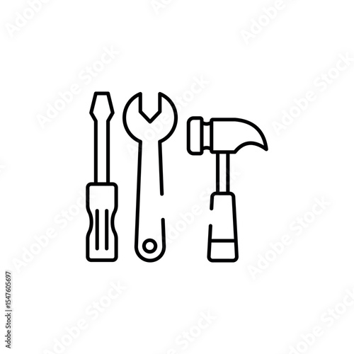 Tools icon design with white background stock illustration