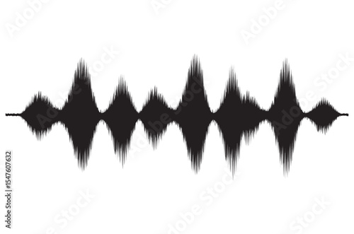 black Sound waves on white background