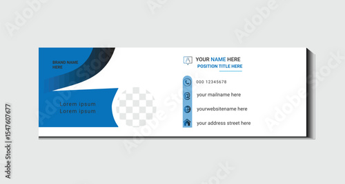 Corporate mail signature cover  template with digital profile