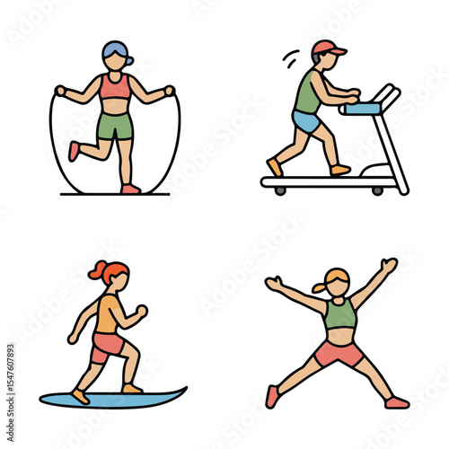 People exercising and staying fit with simple exercise