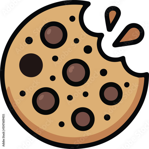 Chewy Bite Cookie Transparent isolated