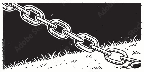 Vintage Style Chain Break Vector Artwork