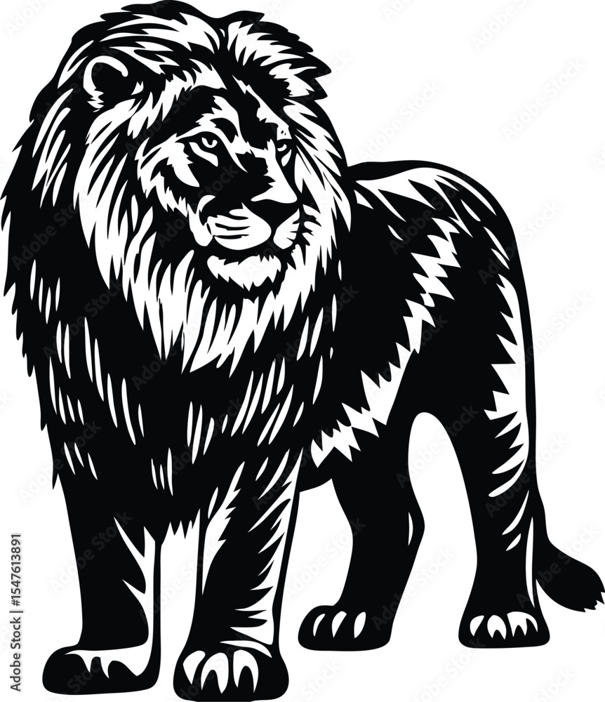 Obraz premium lion vector illustration standing lion vector