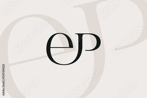 EP or PE letter logo icon design. Classic style luxury initials monogram.