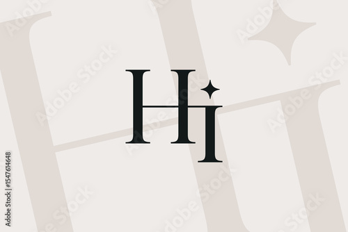 HI or IH letter logo icon design. Classic style luxury initials monogram.