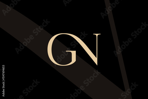 GN or NG letter logo icon design. Classic style luxury initials monogram.
