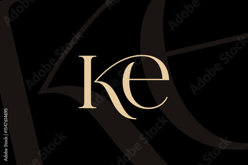 KE or EK letter logo icon design. Classic style luxury initials monogram.