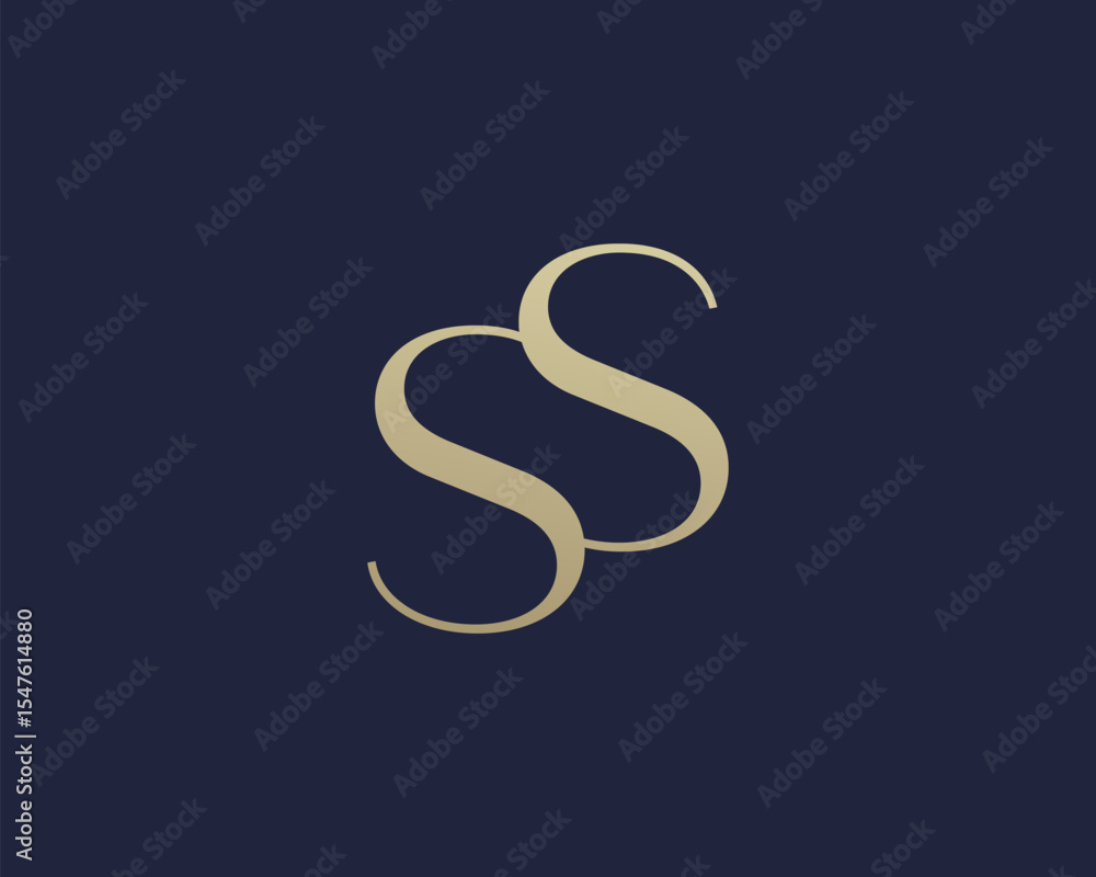 Obraz premium SS letter logo icon design. Classic style luxury initials monogram.