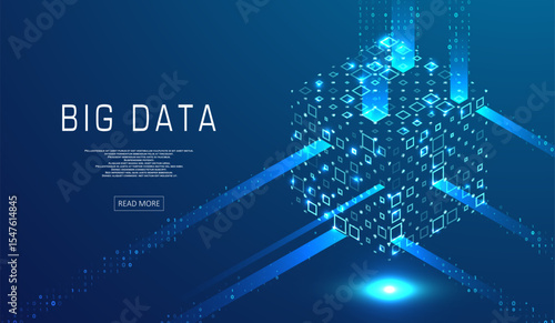 Abstract big data visualization. Big data code representation. Futuristic network or business analytics. Graphic concept for your design